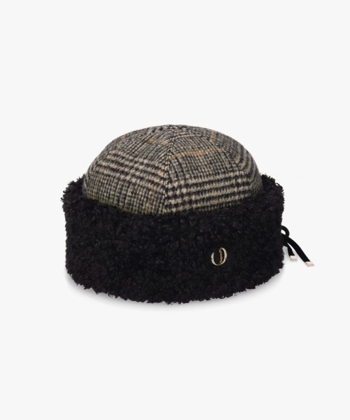 Chapeau d' O(シャポードオー)の「Chapeau d' O CheckxBoa Toque Watch / シャポードオー(ハット・レディース・ブラック/ブラウン/ベージュ・M/57.5cm)」の7枚目の写真