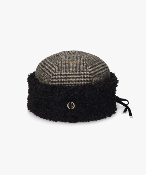 Chapeau d' O(シャポードオー)の「Chapeau d' O CheckxBoa Toque Watch / シャポードオー(ハット・レディース・ブラック/ブラウン/ベージュ・M/57.5cm)」の9枚目の写真