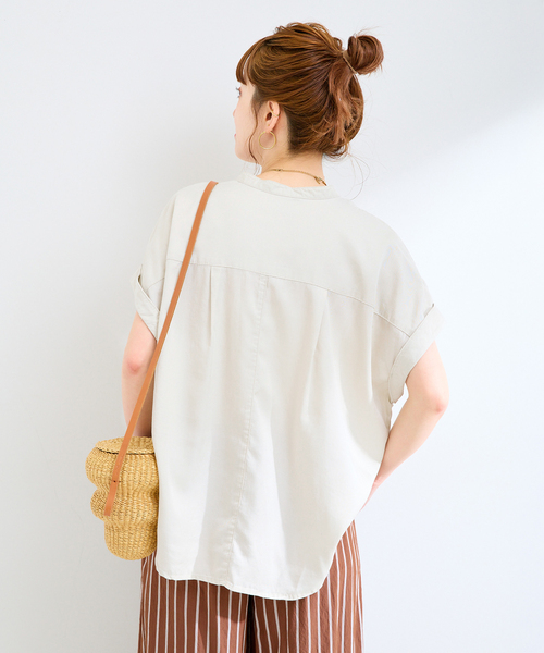 B.C STOCK(ベーセーストック)の「《追加5》手洗い可 / セルロースシャツ(シャツ/ブラウス・レディース・ブラック/カーキ/ベージュ系その他/ブルー系その他・FREE)」の11枚目の写真