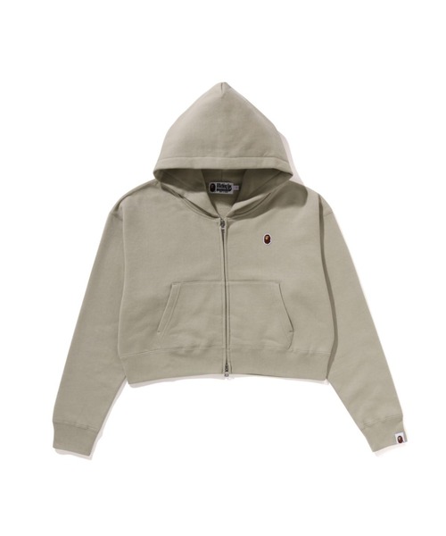 PIGMENT DYED ONE POINT CROPPED ZIP HOODIE（パーカー）｜A BATHING