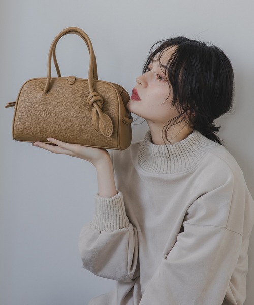 210nouve(トゥージュヌーブ)の「ラウンド ミニ ボストンバッグ(ボストンバッグ・レディース・イエロー/キャメル/アイボリー/ブラック・FREE)」の18枚目の写真