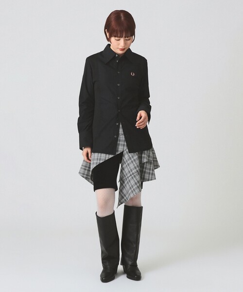 FRED PERRY(フレッドペリー)の「【別注】FRED PERRY / PANELLED SHIRT(シャツ/ブラウス・レディース・オフホワイト/ブラック・8/10)」の3枚目の写真