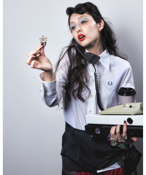 FRED PERRY(フレッドペリー)の「【別注】FRED PERRY / PANELLED SHIRT(シャツ/ブラウス・レディース・オフホワイト/ブラック・8/10)」の15枚目の写真