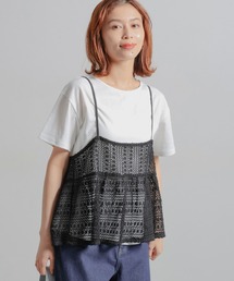 ビスチェセット tシャツ レースtシャツ」に該当するファッション