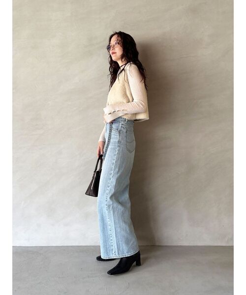 LAGUNAMOON（ラグナムーン）の「ミニシャギーニットベスト（ベスト・レディース・アイボリー/グレー・FREE）」の8枚目の写真