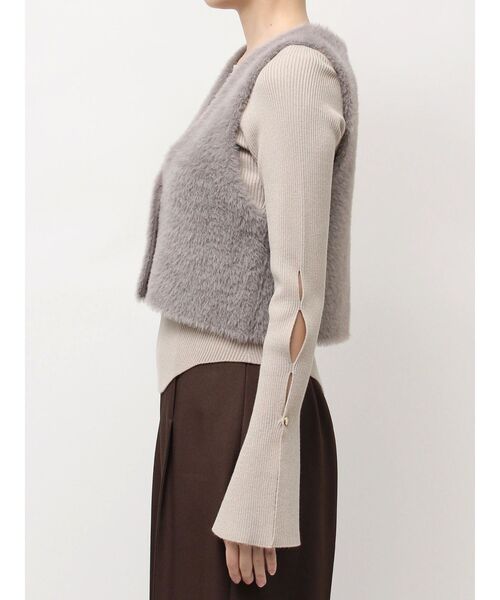 LAGUNAMOON（ラグナムーン）の「ミニシャギーニットベスト（ベスト・レディース・アイボリー/グレー・FREE）」の15枚目の写真