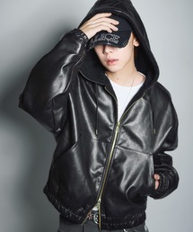 MSG（エムエスジー）の「デニム/合皮　裏ボアショートジップアップジャケット ブルゾン【UNISEX】（ブルゾン）」