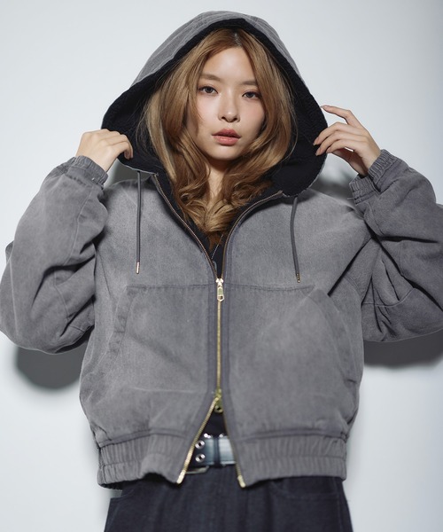 ARMILLARY ボア　ジップアップ　ジャケット　F デニム　ブラック　切替 ARMILLARY ボア ジップアップ ジャケット F デニム ブラック 切替