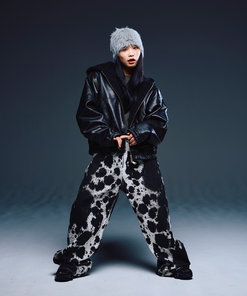 MSG（エムエスジー）の「デニム/合皮　裏ボアショートジップアップジャケット ブルゾン【UNISEX】（ブルゾン・メンズ・ライトグレー/ブルー/ブラック系1/ブラック・XL/L/M/S）」の16枚目の写真