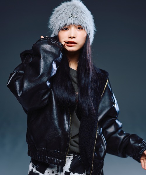 MSG（エムエスジー）の「デニム/合皮　裏ボアショートジップアップジャケット ブルゾン【UNISEX】（ブルゾン・メンズ・ライトグレー/ブルー/ブラック系1/ブラック・XL/L/M/S）」の7枚目の写真