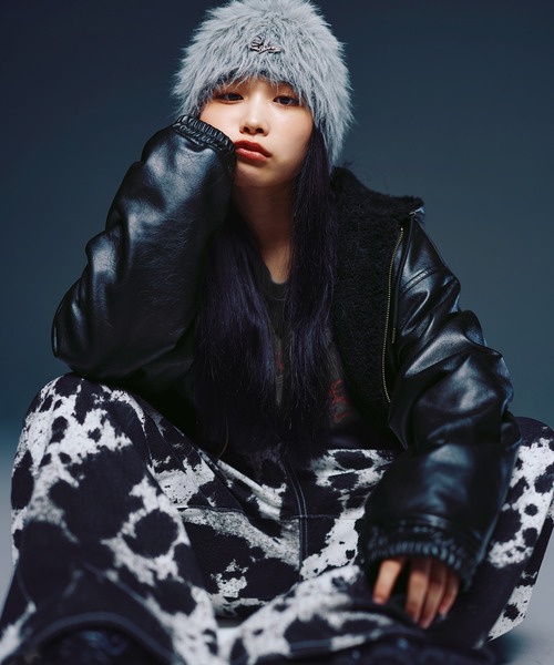 MSG（エムエスジー）の「デニム/合皮　裏ボアショートジップアップジャケット ブルゾン【UNISEX】（ブルゾン・メンズ・ライトグレー/ブルー/ブラック系1/ブラック・XL/L/M/S）」の9枚目の写真