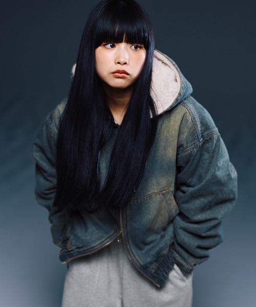 MSG（エムエスジー）の「デニム/合皮　裏ボアショートジップアップジャケット ブルゾン【UNISEX】（ブルゾン・メンズ・ライトグレー/ブルー/ブラック系1/ブラック・XL/L/M/S）」の20枚目の写真