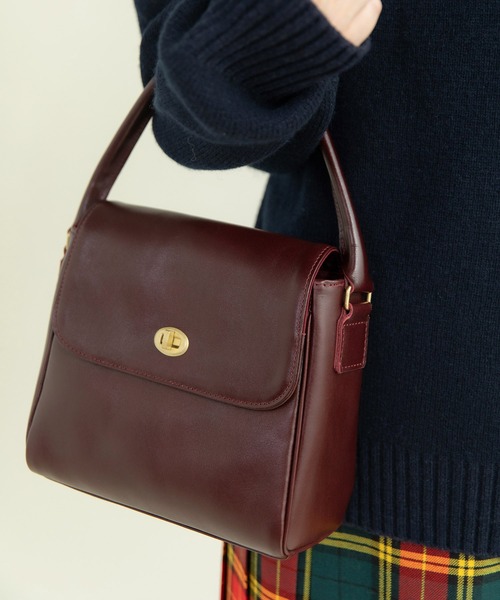 Dot&Stripes CHILD WOMAN(ドットアンドストライプス チャイルドウーマン)の「TIDEWAY別注 MOSS LEATHER ハンドBAG(ハンドバッグ・レディース・ダークブラウン/ブラック・FREE)」の3枚目の写真