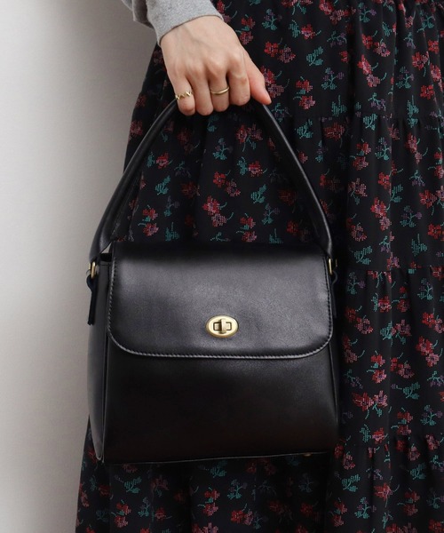 Dot&Stripes CHILD WOMAN(ドットアンドストライプス チャイルドウーマン)の「TIDEWAY別注 MOSS LEATHER ハンドBAG(ハンドバッグ・レディース・ダークブラウン/ブラック・FREE)」の15枚目の写真