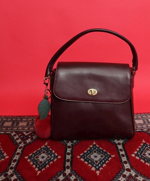 Dot&Stripes CHILD WOMAN(ドットアンドストライプス チャイルドウーマン)の「TIDEWAY別注 MOSS LEATHER ハンドBAG(ハンドバッグ・レディース・ダークブラウン/ブラック・FREE)」の14枚目の写真