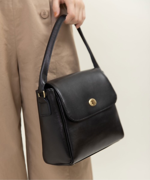Dot＆Stripes CHILD WOMAN（ドットアンドストライプス　チャイルドウーマン）の「TIDEWAY別注 MOSS LEATHER ハンドBAG（ハンドバッグ・レディース・ダークブラウン/ブラック・FREE）」の22枚目の写真