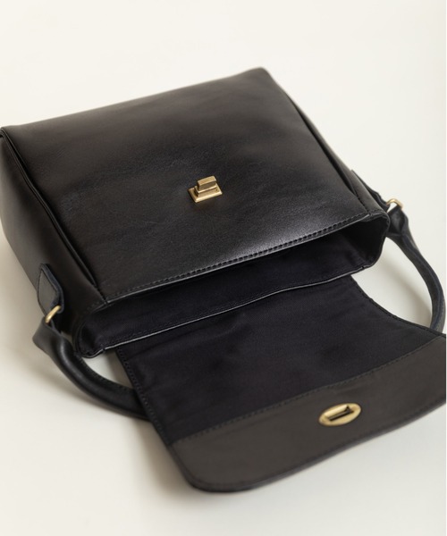 Dot＆Stripes CHILD WOMAN（ドットアンドストライプス　チャイルドウーマン）の「TIDEWAY別注 MOSS LEATHER ハンドBAG（ハンドバッグ・レディース・ダークブラウン/ブラック・FREE）」の18枚目の写真