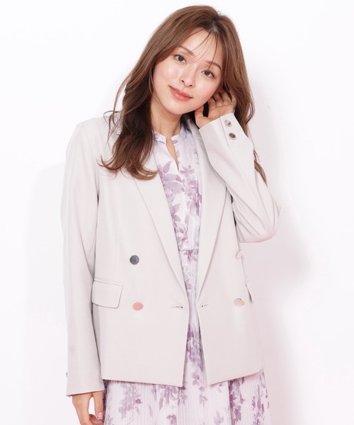 JILL by JILL STUART（ジルバイジルスチュアート）の「＜セットアップ対応＞ベーシックツイルダブル釦ジャケット（テーラードジャケット・レディース・グレー/ブラウン/ネイビー/ベージュ・MEDIUM/SMALL）」の3枚目の写真