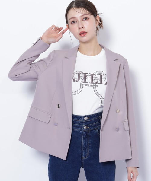 JILL by JILL STUART（ジルバイジルスチュアート）の「＜セットアップ対応＞ベーシックツイルダブル釦ジャケット（テーラードジャケット・レディース・グレー/ブラウン/ネイビー/ベージュ・MEDIUM/SMALL）」の7枚目の写真