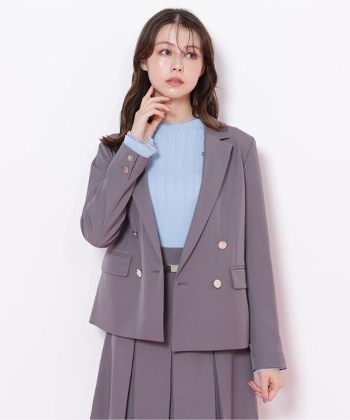 JILL by JILL STUART（ジルバイジルスチュアート）の「＜セットアップ対応＞ベーシックツイルダブル釦ジャケット（テーラードジャケット・レディース・グレー/ブラウン/ネイビー/ベージュ・MEDIUM/SMALL）」の18枚目の写真