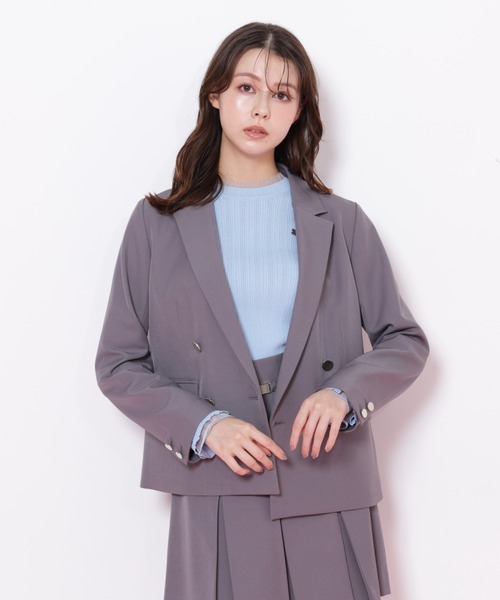 JILL by JILL STUART（ジルバイジルスチュアート）の「＜セットアップ対応＞ベーシックツイルダブル釦ジャケット（テーラードジャケット・レディース・グレー/ブラウン/ネイビー/ベージュ・MEDIUM/SMALL）」の17枚目の写真