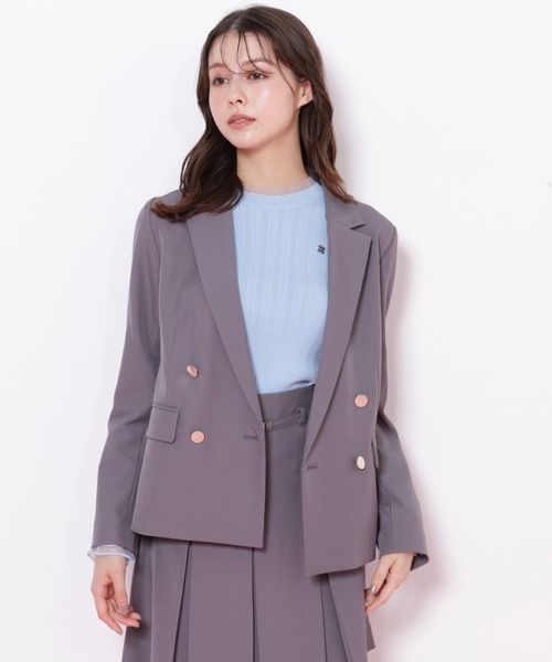 JILL by JILL STUART（ジルバイジルスチュアート）の「＜セットアップ対応＞ベーシックツイルダブル釦ジャケット（テーラードジャケット・レディース・グレー/ブラウン/ネイビー/ベージュ・MEDIUM/SMALL）」の20枚目の写真