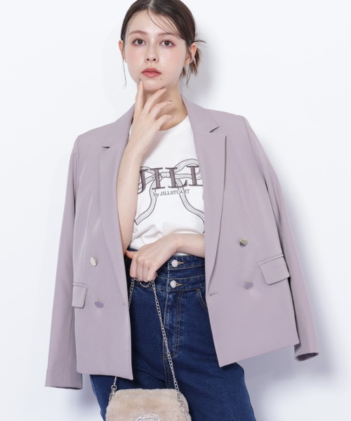 JILL by JILL STUART（ジルバイジルスチュアート）の「＜セットアップ対応＞ベーシックツイルダブル釦ジャケット（テーラードジャケット・レディース・グレー/ブラウン/ネイビー/ベージュ・MEDIUM/SMALL）」の6枚目の写真