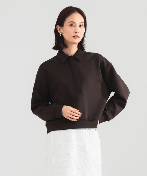 Demi-Luxe BEAMS（デミルクス ビームス）の「【1/1値下げ】ダンボール スキッパープルオーバー（Tシャツ/カットソー・レディース・ブラウン/ブラック・ONE SIZE）」の2枚目の写真