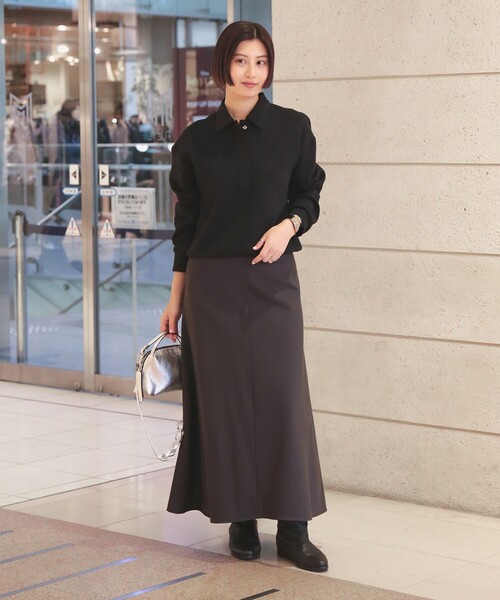 Demi-Luxe BEAMS（デミルクス ビームス）の「【1/1値下げ】ダンボール スキッパープルオーバー（Tシャツ/カットソー・レディース・ブラウン/ブラック・ONE SIZE）」の19枚目の写真