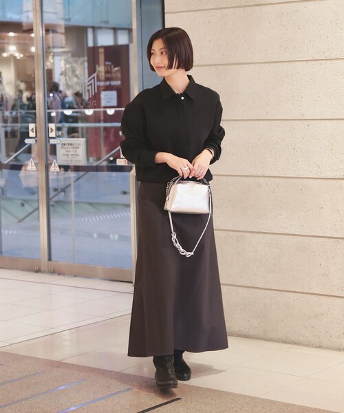 Demi-Luxe BEAMS（デミルクス ビームス）の「【1/1値下げ】ダンボール スキッパープルオーバー（Tシャツ/カットソー・レディース・ブラウン/ブラック・ONE SIZE）」の20枚目の写真