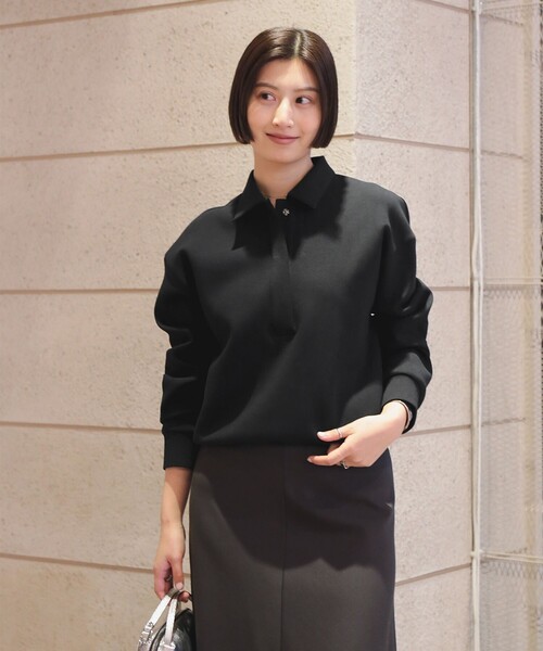 Demi-Luxe BEAMS（デミルクス ビームス）の「【1/1値下げ】ダンボール スキッパープルオーバー（Tシャツ/カットソー・レディース・ブラウン/ブラック・ONE SIZE）」の21枚目の写真