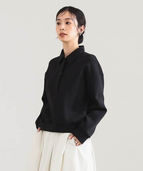 Demi-Luxe BEAMS（デミルクス ビームス）の「【1/1値下げ】ダンボール スキッパープルオーバー（Tシャツ/カットソー・レディース・ブラウン/ブラック・ONE SIZE）」の3枚目の写真