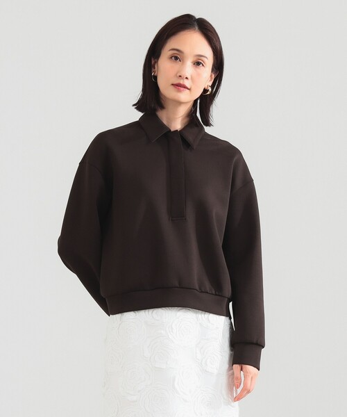 Demi-Luxe BEAMS（デミルクス ビームス）の「【1/1値下げ】ダンボール スキッパープルオーバー（Tシャツ/カットソー・レディース・ブラウン/ブラック・ONE SIZE）」の7枚目の写真