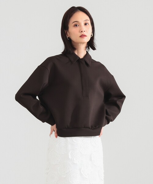 Demi-Luxe BEAMS（デミルクス ビームス）の「【1/1値下げ】ダンボール スキッパープルオーバー（Tシャツ/カットソー・レディース・ブラウン/ブラック・ONE SIZE）」の8枚目の写真