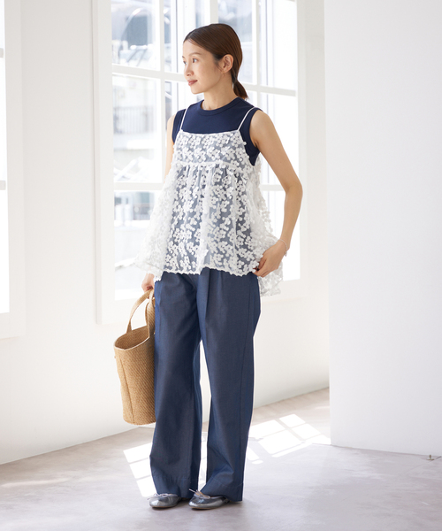 WEB限定/追加2》フラワーエンブロイダリー キャミソール（キャミソール