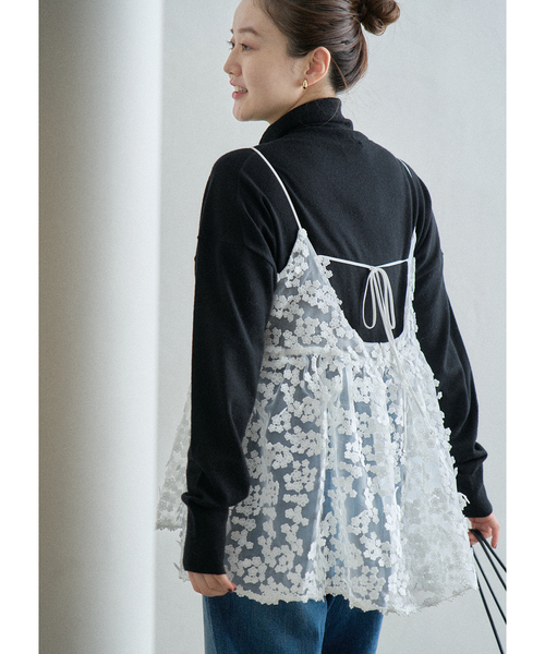 セール】《WEB限定/追加2》フラワーエンブロイダリー キャミソール