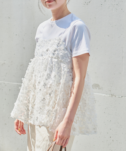 【新品未使用、25ss】IENA（イエナ）フラワーエンブロイダリー キャミソール WEB限定/追加2》フラワーエンブロイダリー キャミソール（キャミソール