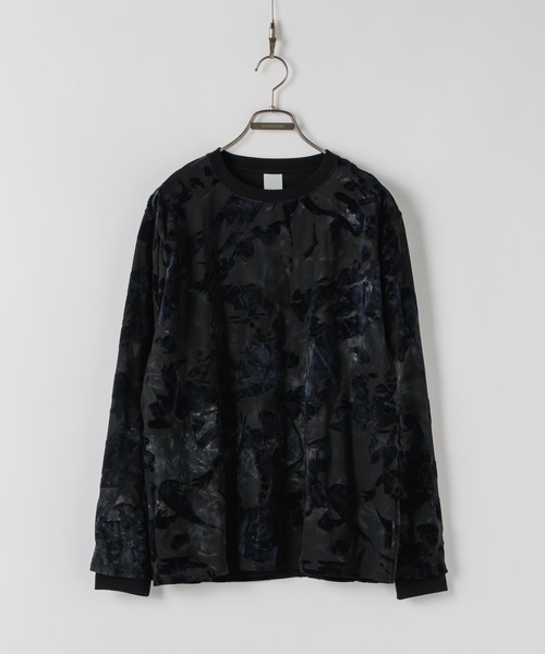 CASPER JOHN（キャスパージョン）の「Flocked tulle layered sweat / フロッキーチュールレイヤードスウェット（Tシャツ/カットソー・メンズ・ブラック/ブラウン・X-SMALL/SMALL/MEDIUM/LARGE）」の6枚目の写真