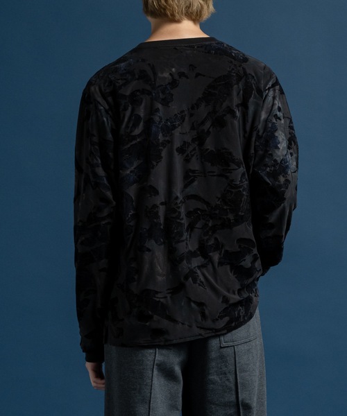 CASPER JOHN（キャスパージョン）の「Flocked tulle layered sweat / フロッキーチュールレイヤードスウェット（Tシャツ/カットソー・メンズ・ブラック/ブラウン・X-SMALL/SMALL/MEDIUM/LARGE）」の10枚目の写真