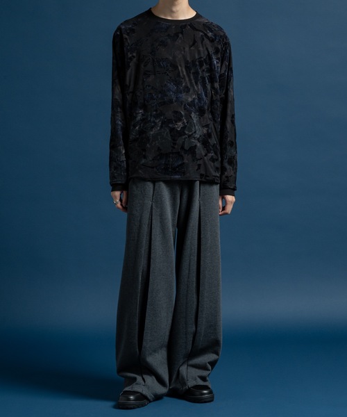 CASPER JOHN（キャスパージョン）の「Flocked tulle layered sweat / フロッキーチュールレイヤードスウェット（Tシャツ/カットソー・メンズ・ブラック/ブラウン・X-SMALL/SMALL/MEDIUM/LARGE）」の11枚目の写真