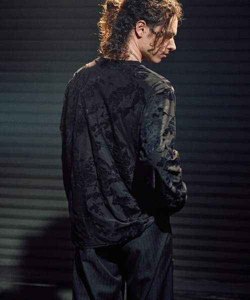 CASPER JOHN（キャスパージョン）の「Flocked tulle layered sweat / フロッキーチュールレイヤードスウェット（Tシャツ/カットソー・メンズ・ブラック/ブラウン・X-SMALL/SMALL/MEDIUM/LARGE）」の13枚目の写真