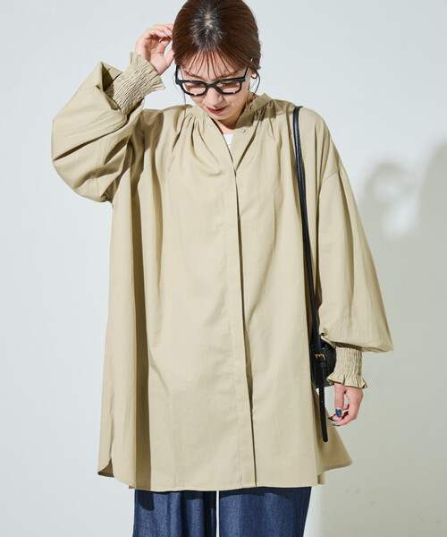 FREAK'S STORE(フリークスストア)の「限定展開 インド コットン ツイルシャーリング パフスリーブ ブラウス(シャツ/ブラウス・レディース・ベージュ/ネイビー/ラベンダー/レッド/ブラック/オフホワイト・フリ-)」の15枚目の写真