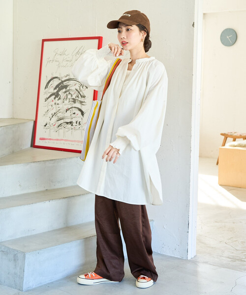 セール】限定展開 インド コットン ツイルシャーリング パフスリーブ