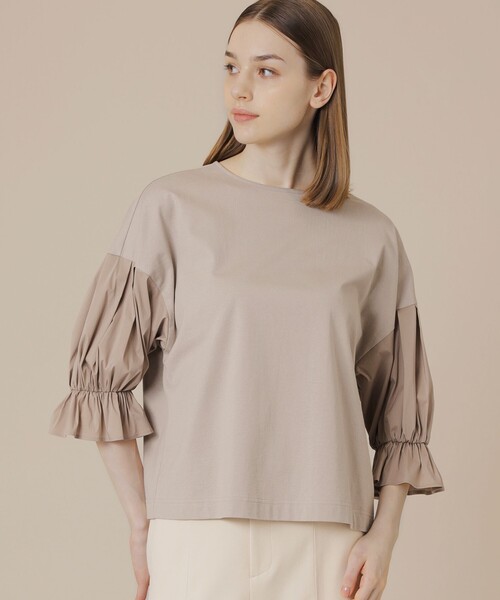 MACKINTOSH LONDON（マッキントッシュ ロンドン）の「マテリアルミックスプルオーバー（Tシャツ/カットソー・レディース・オフホワイト/ネイビー/ベージュ・38）」の2枚目の写真