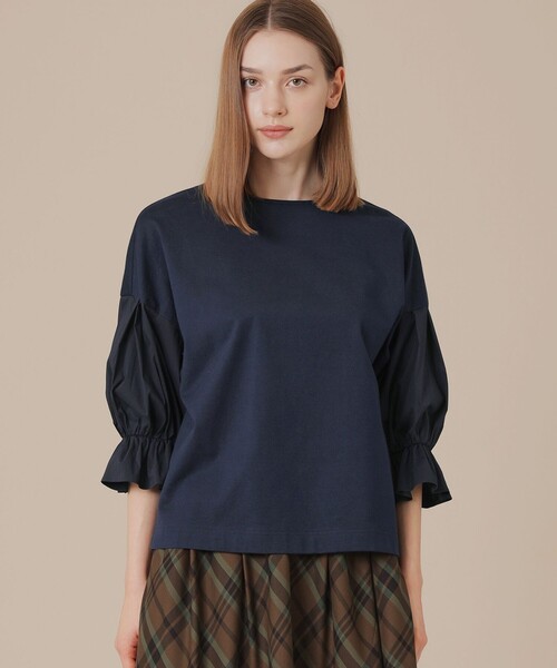 MACKINTOSH LONDON（マッキントッシュ ロンドン）の「マテリアルミックスプルオーバー（Tシャツ/カットソー・レディース・オフホワイト/ネイビー/ベージュ・38）」の3枚目の写真