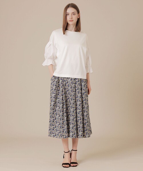 MACKINTOSH LONDON（マッキントッシュ ロンドン）の「マテリアルミックスプルオーバー（Tシャツ/カットソー・レディース・オフホワイト/ネイビー/ベージュ・38）」の6枚目の写真