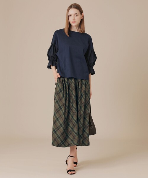 MACKINTOSH LONDON（マッキントッシュ ロンドン）の「マテリアルミックスプルオーバー（Tシャツ/カットソー・レディース・オフホワイト/ネイビー/ベージュ・38）」の5枚目の写真