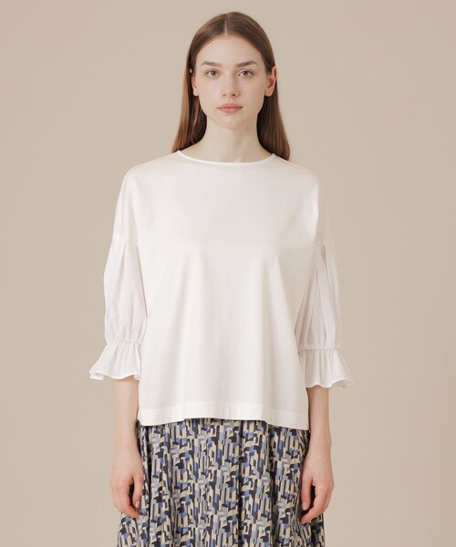 MACKINTOSH LONDON（マッキントッシュ ロンドン）の「マテリアルミックスプルオーバー（Tシャツ/カットソー・レディース・オフホワイト/ネイビー/ベージュ・38）」の13枚目の写真