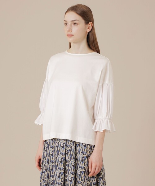 MACKINTOSH LONDON（マッキントッシュ ロンドン）の「マテリアルミックスプルオーバー（Tシャツ/カットソー・レディース・オフホワイト/ネイビー/ベージュ・38）」の12枚目の写真