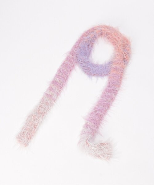 VENCEEXCHANGE（ヴァンスエクスチェンジ）の「ニュアンスファースリムマフラー（マフラー・レディース・グレー/ピンク・FREE）」の2枚目の写真